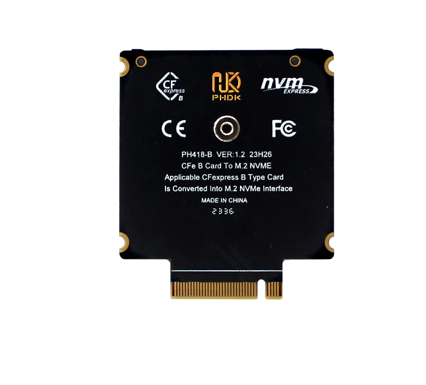 CFexpress Type B to M.2 NVME Adapter Expansion Board Riser Converter NVME M Key PCI-E 3.0/4.0 X2 to CFexpress Type-B Card Reader