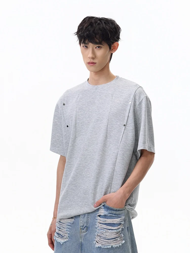 

Мужская футболка Wmnm American Deconstructed Space Cotton Cleanfit с коротким рукавом, модная, высококачественная, свободного кроя, с широкими плечами