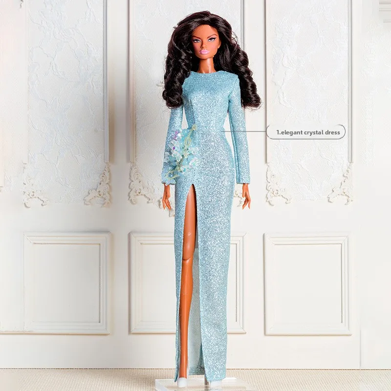 เสื้อผ้าตุ๊กตาเซียนเซียนชุด 1/6 อะนิเมะ BJD 32 ซม.ซุปเปอร์โมเดลตุ๊กตาเสื้อผ้าอุปกรณ์เสริมแฟชั่นสีฟ้าคลาสสิกหญิง DIY ของเล่นสะสม