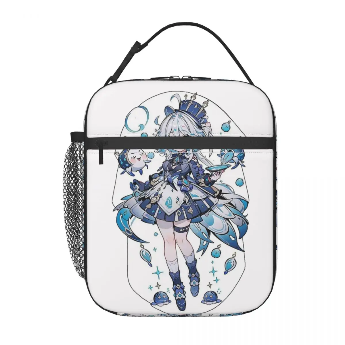 Genshin Impact Furina Gaming Game Lover Thermal Insulated Lunch Bag for School Portable Bento Box Thermal Cooler Food Box