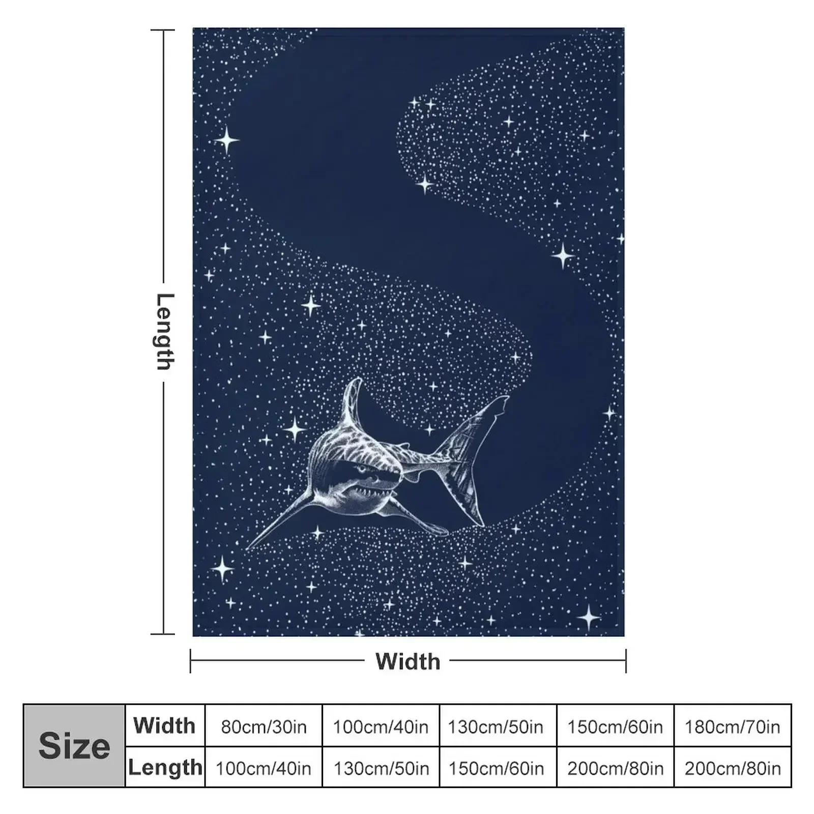 Starry Shark Throw Blanket Large Furry Giant Sofa Luxury Designer Decorative Sofas for winter Blankets