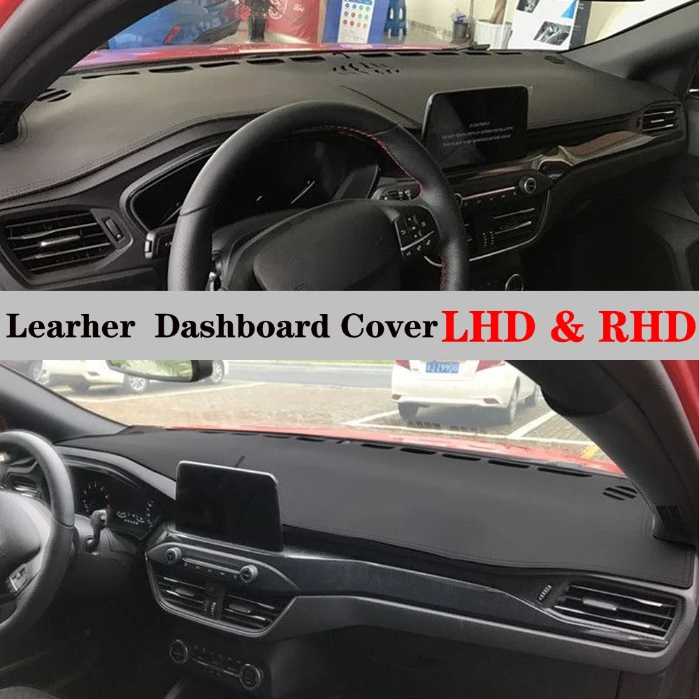 

Dashboard Dash Mat Cover PU Leather Pad Sunshade Anti-UV Carpet Car Accessories for Ford Focus 4 2019 2020 2021 2022 - 2024