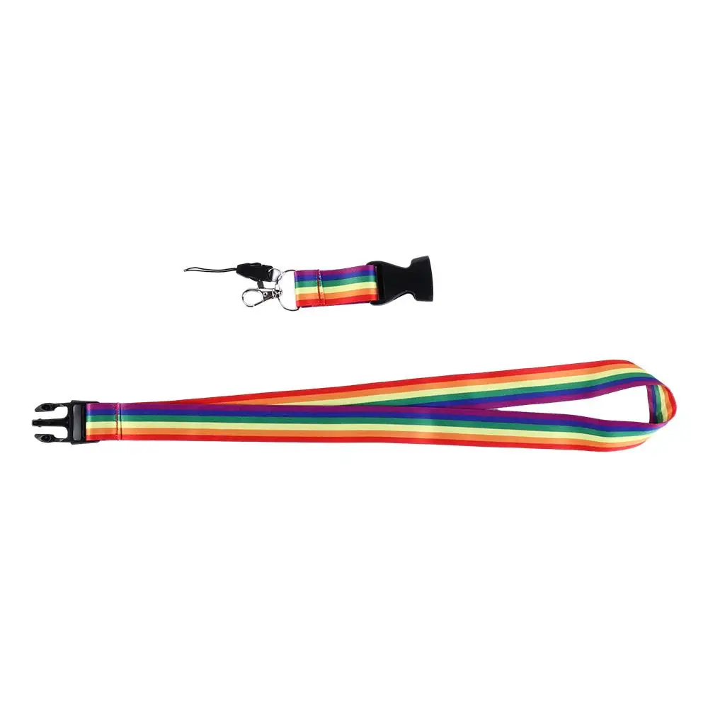 

Ribbon Phone Badge ID Badge Holder Key Ring Holder Lanyard Strap Rainbow Lanyard Phone Hang Rope Rainbow Color Neck Straps