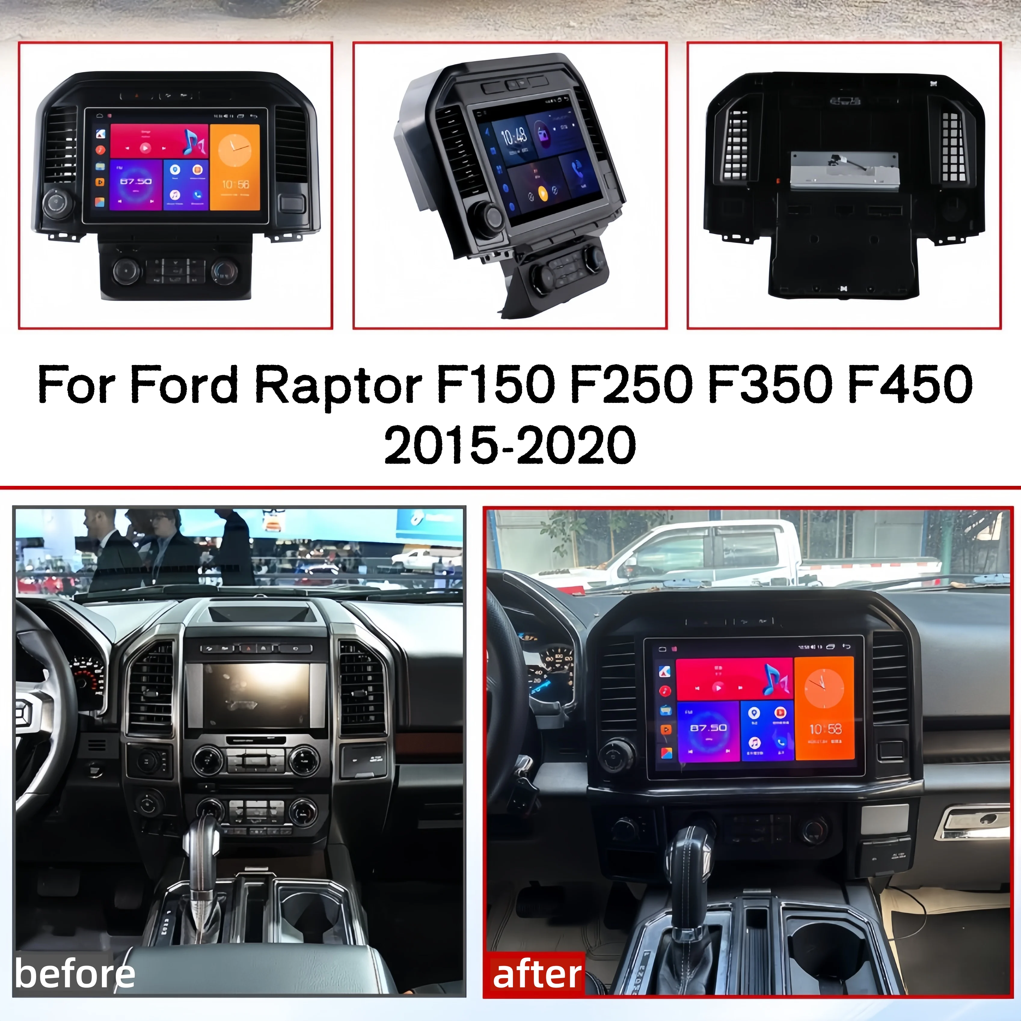 

Для Ford Raptor F150 F250 F350 F450 2015-2020 головное устройство HD сенсорный экран 4G WiFi GPS навигация с 8-ядерным процессором