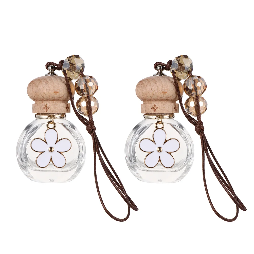 

2Pcs Car Scent Diffuser 6Ml Glass Hanging Pendant for Essential Oils Perfume Refillable Air Freshener Aromatherapy Interior