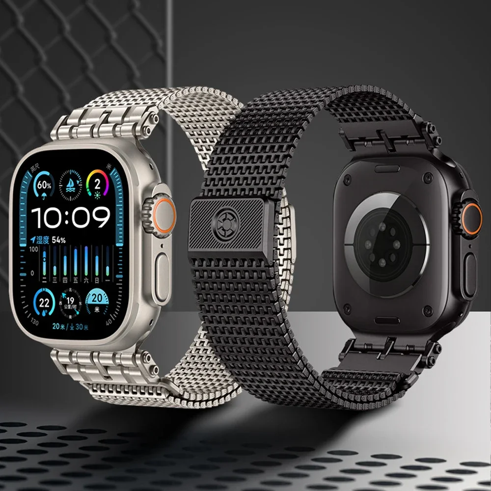 Magnetic Milanese Band for Apple Watch Ultra 2 49mm 46mm 44 45mm Luxury Stainless Steel Strap for iWatch Series 10 9 8 7 6 5 se