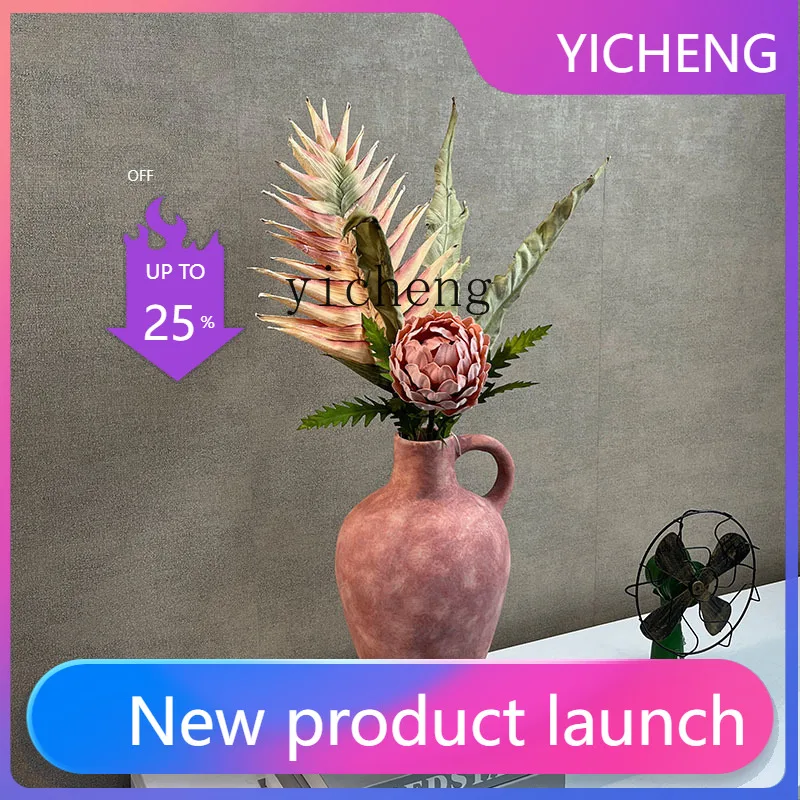 

LYY Retro Style Set Oil Painting Living Room High-End Imitation Decorative Ornament Floral Finished Product