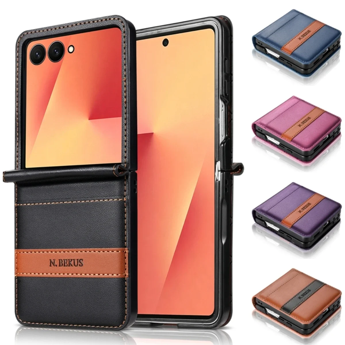 Luxuriöse Flip-Leder-Handyhülle für Samsung Galaxy Z Flip 8 7 FE 6 5 4 3 5G Flip7 Flip8 Brieftasche Kartenhalter Handytasche Buchhülle