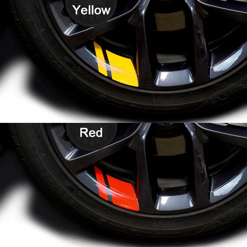 6Pcs Multicolor Car Wheel Rim Warning Stickers for Mercedes Benz AMG A GLC260 C200L GLA CLA GL Class W176 W246 W205 X253 X156