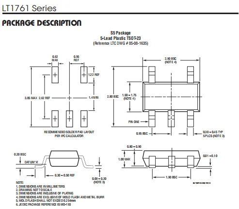 LT1761MPS5-1.8#TRMPBF 100mA, Low Noise, LDO Micropower Regulators in TSOT-23