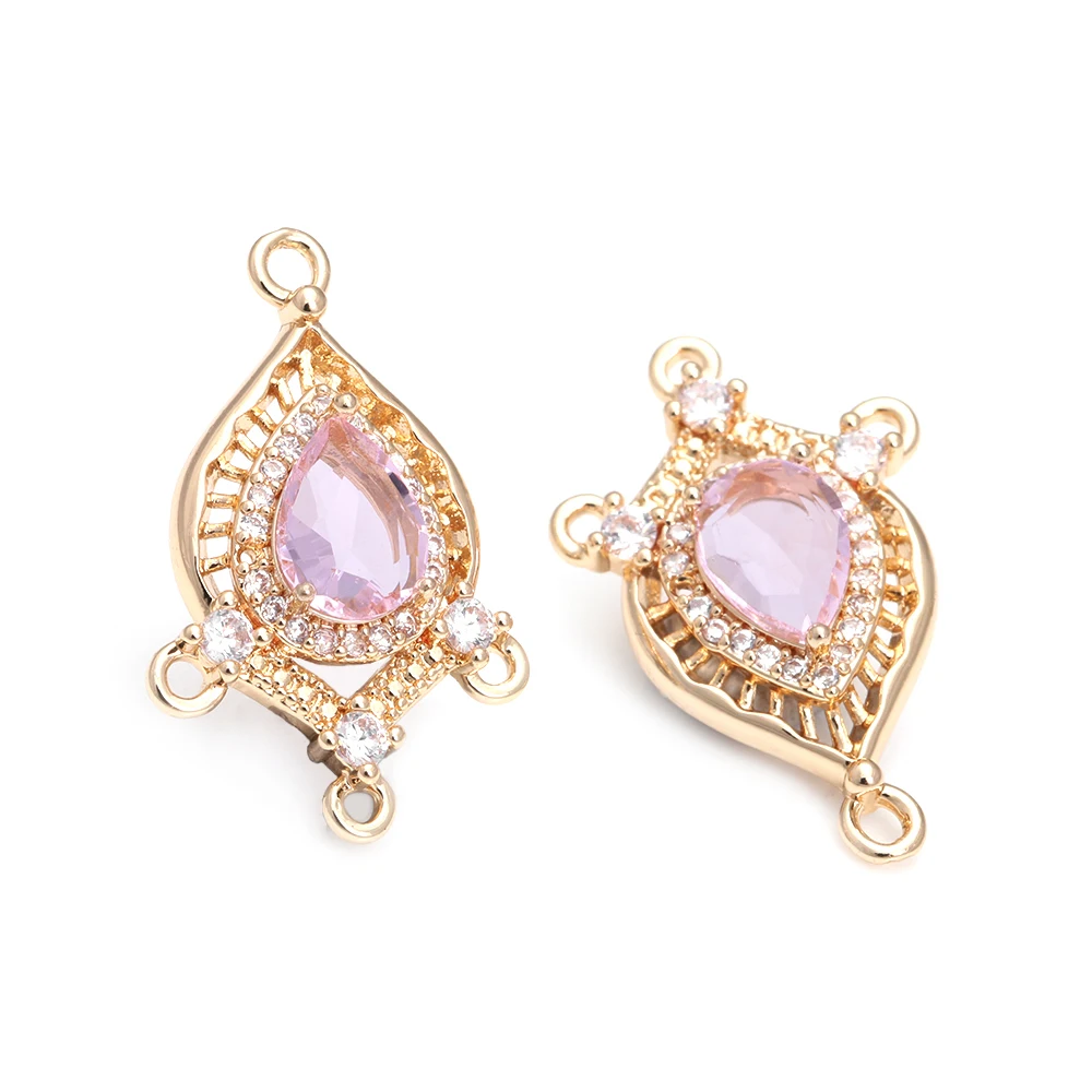 High Quality 18K Gold Color Brass and Zircon More Style Earrings Connect Charms Pendants Jewelry Making Diy Findings Accessories