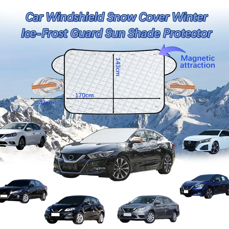 Car Windshield Snow Cover Winter Ice-Frost Guard Sun Shade Protector For Nissan Sunny Teana Sylphy Tiida Car Accessories