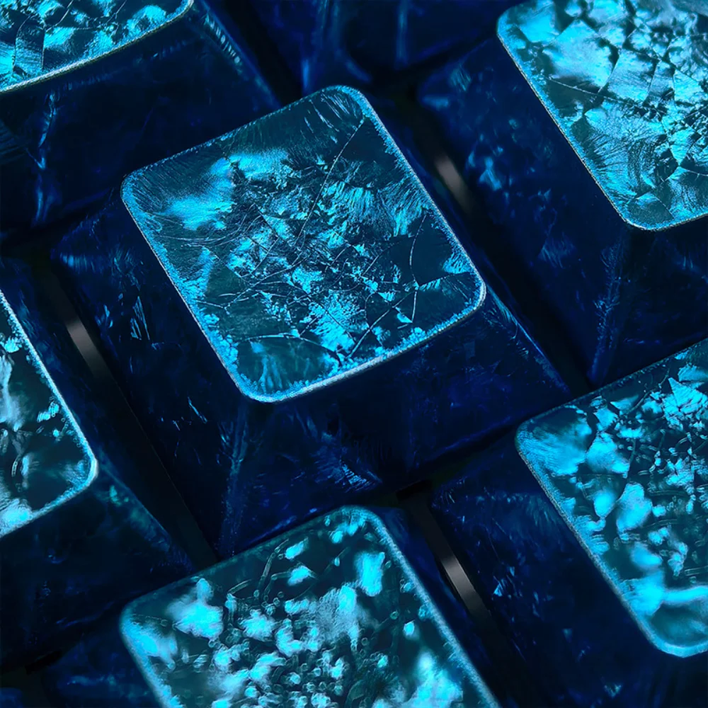 Frost Keycap PBT 61 Key Side Engraved Translucent Keychain Compatible with 60% Layout Mechanical Keyboard Wooting
