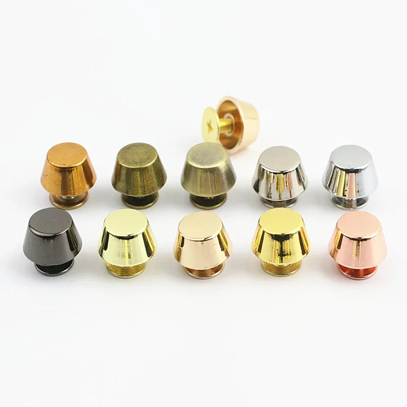 10sets Bucket Shape Bag Base Feet Studs Bottom Wear Resistant Protection Rivets Wallet Decor Buttons Leather Craft Bag Parts DIY