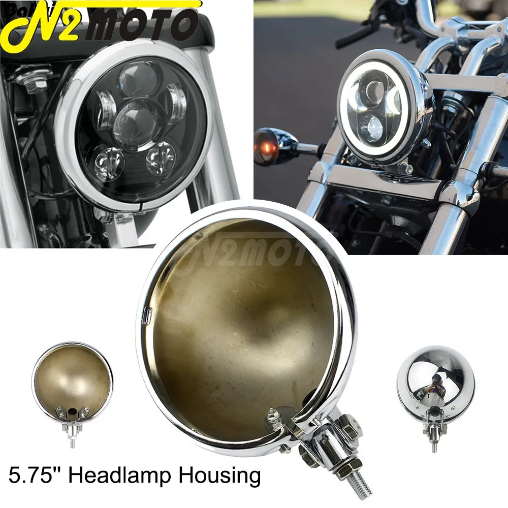 Chrome Motorcycle Headlamp Housing 5.75\