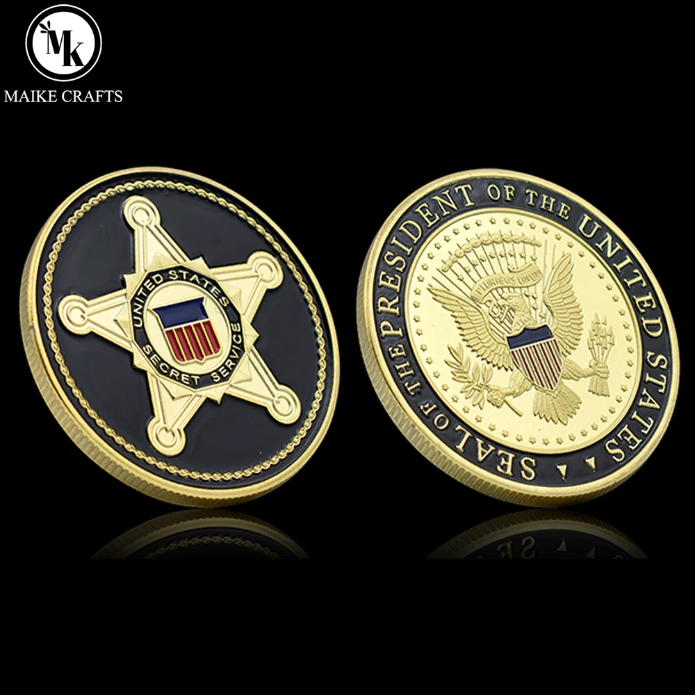 United States Secret Service Commerical Coin Eagle Metal Gold Plated Challenge Coin Collection Gifts