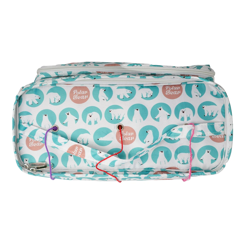 

Oxford Cloth Knitting Storage Bag Print Wool Crochet Hooks Storage Tote Bag Needles Sewing Thread Yarn Holder Organizer