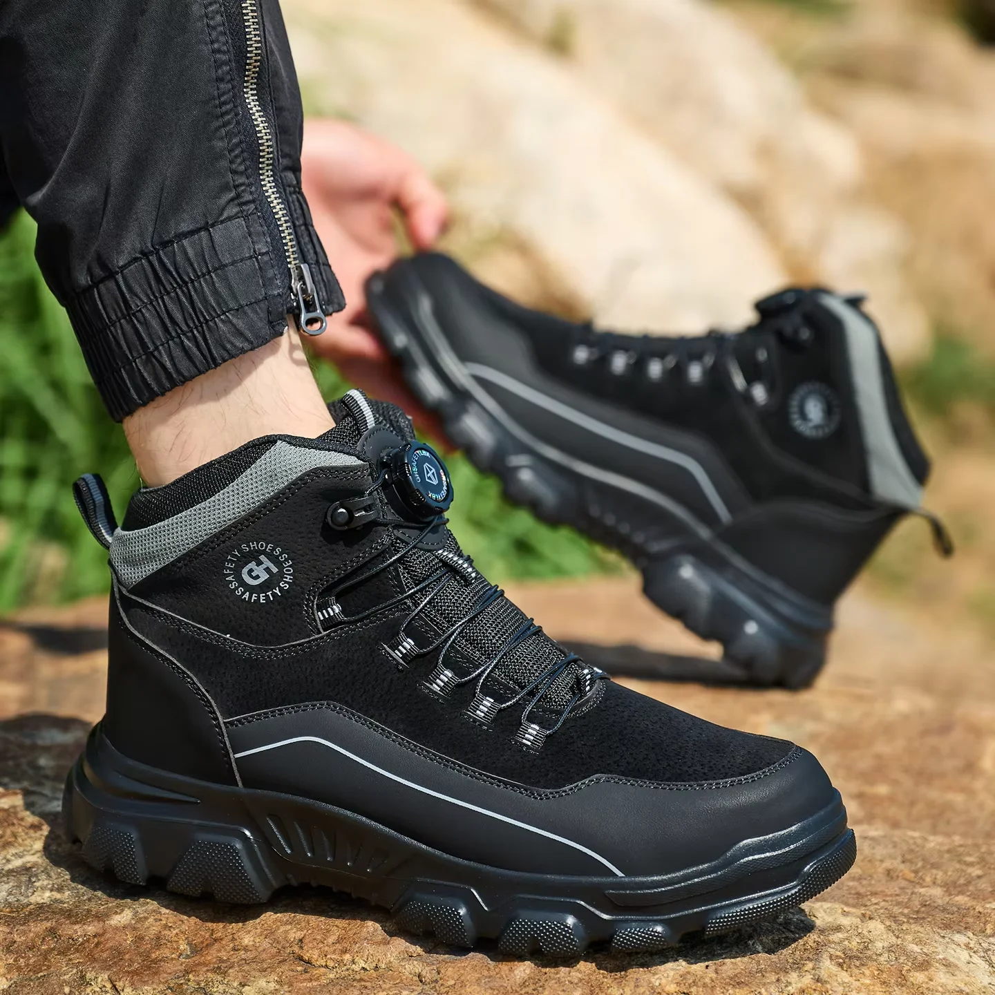 Waterproof Slip Resistant Boots Men Steel Toe Work Boots Indestructible Anti-smash Safety Boots Anti-Hot Welders Protective Shoe