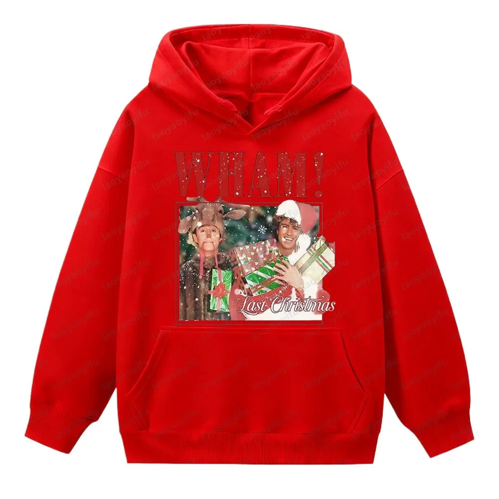 جديد Wham آخر عيد الميلاد تحت عنوان البلوز مضحك جورج مايكل الجرافيك للجنسين هوديي النساء الرجال الملابس خمر الشارع الشهير القمم