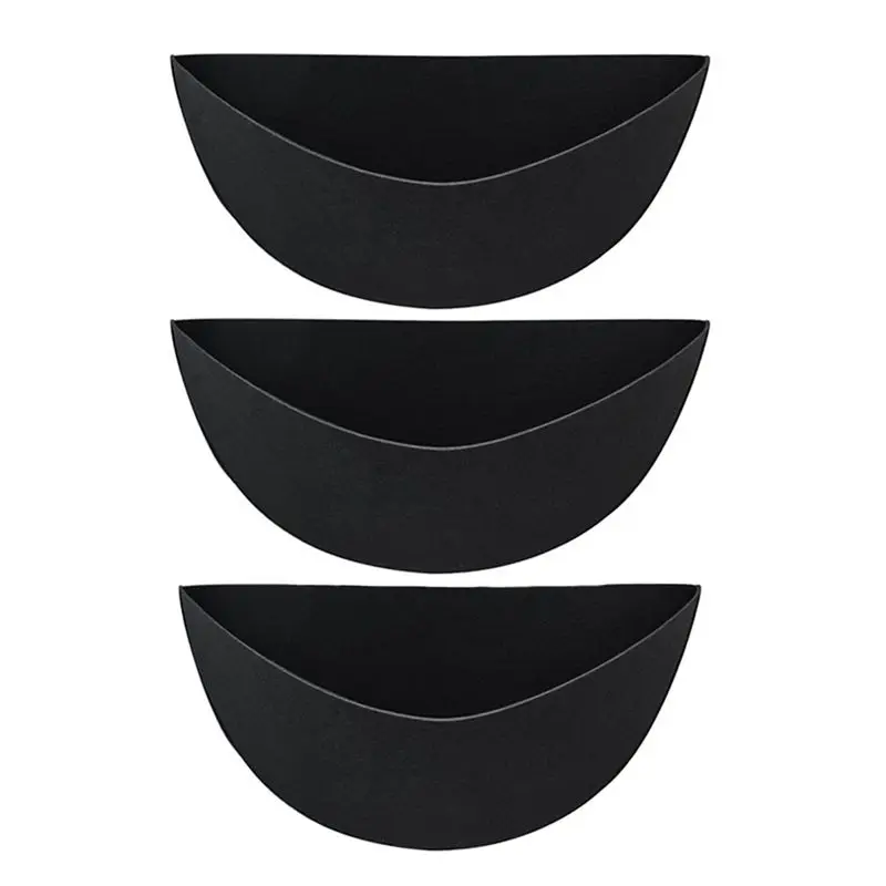 3PCS 16 Inch Half Round Planter Liners Fabric Plant Liners Half Circle Flower Basket Liners Accessories Felt Liner