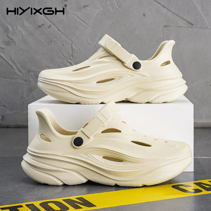 

Летние мужские уличные сандалии, тапочки, пляжные шлепанцы, дышащие сабо, мужская садовая обувь, нескользящие мужские уличные сандалии для пешего туризма и вождения