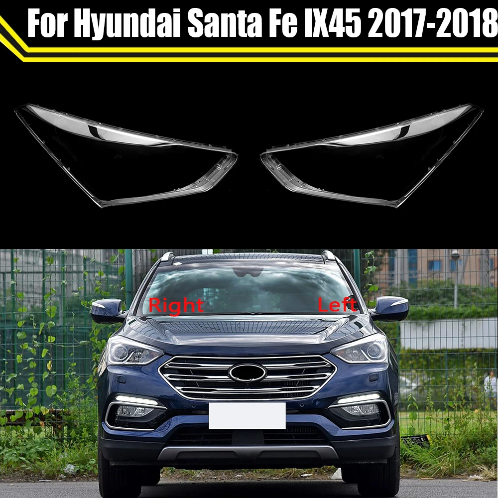 Car Front Headlight Cover Auto Headlamp Lampcover For Hyundai Santa Fe IX45 2017 2018 Auto Head Light Lens Clear Lampshade Case