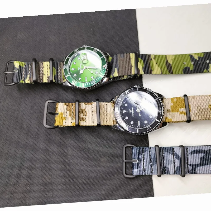 Camo Style Nylon Watch Strap 18.20.22.24MM