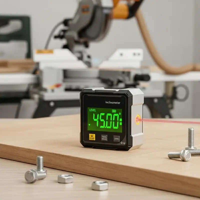 Laser Tilt Angle Box Four Sided Magnetic Suction Accurate Measurement Level Device for Woodworking and Engineering