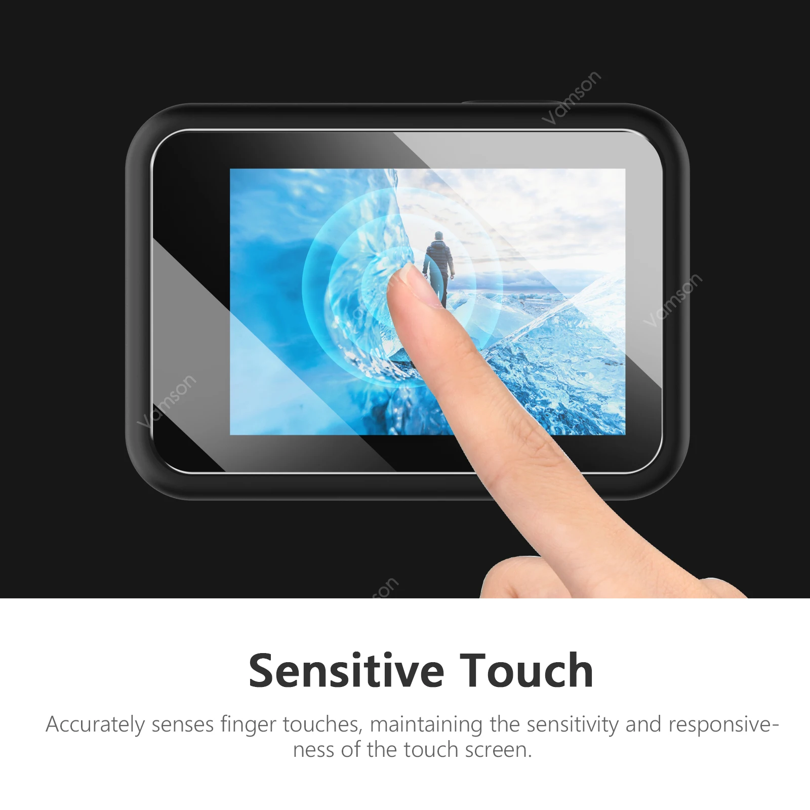 Закаленное стекло Vamson для GoPro Hero 13, черная защитная пленка для экрана + защитная пленка для объектива для Go Pro 13, аксессуары для камеры