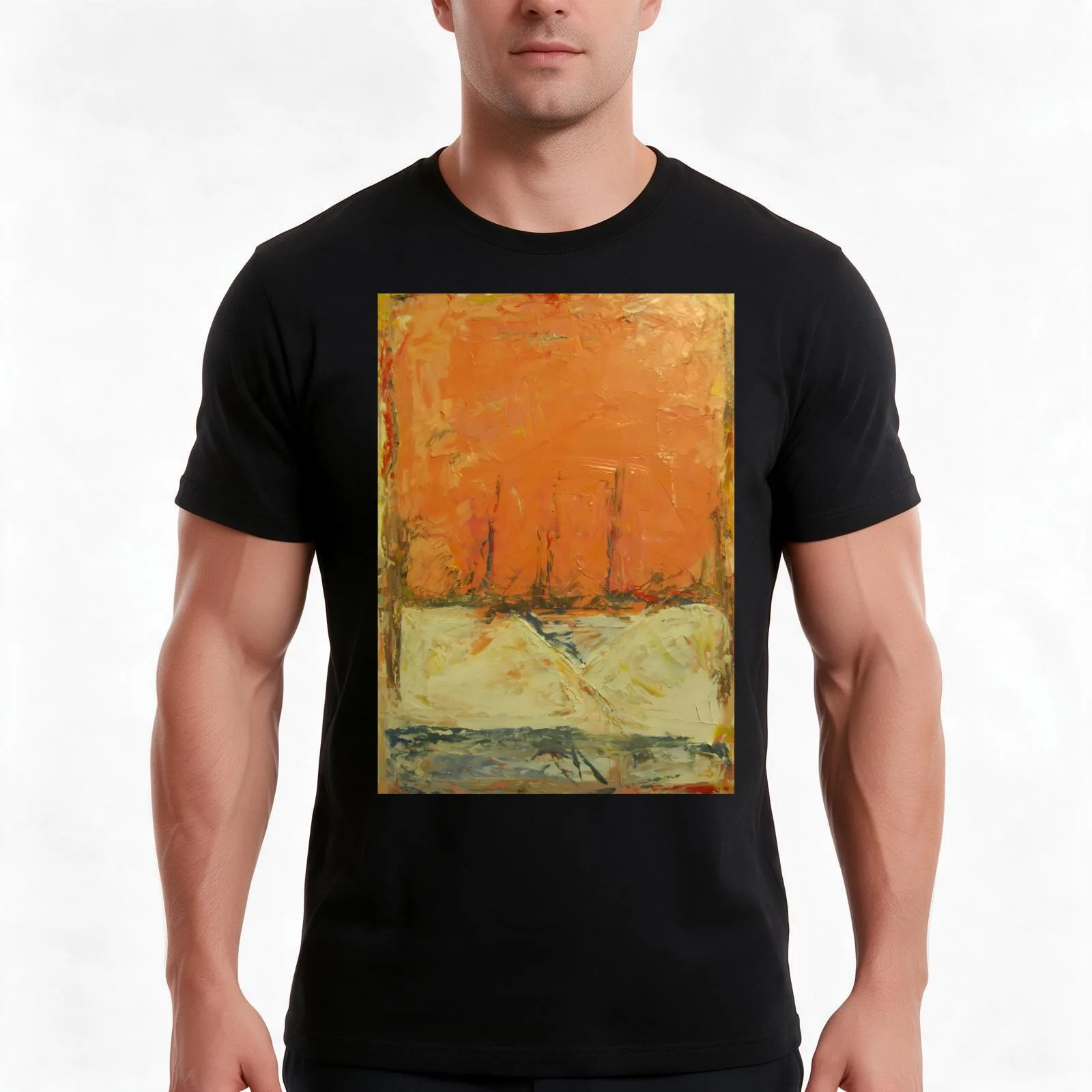 Mark Rothko T-Shirt, Summer Casual Cotton Tee, Oversized Streetwear Tops, Vintage Graphic Print, Loose Fit Short Sleeve
