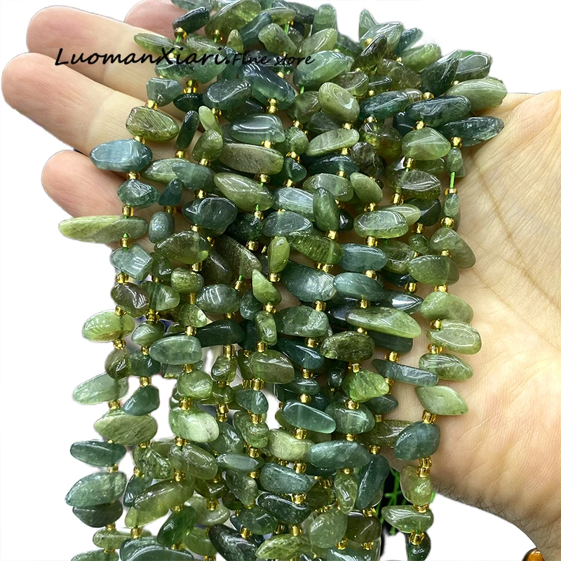 11-18MM Tooth Green Diopside Natural Stone Irregular Loose Spacer Beads for Jewelry Making Diy Bracelet Charms Accessories