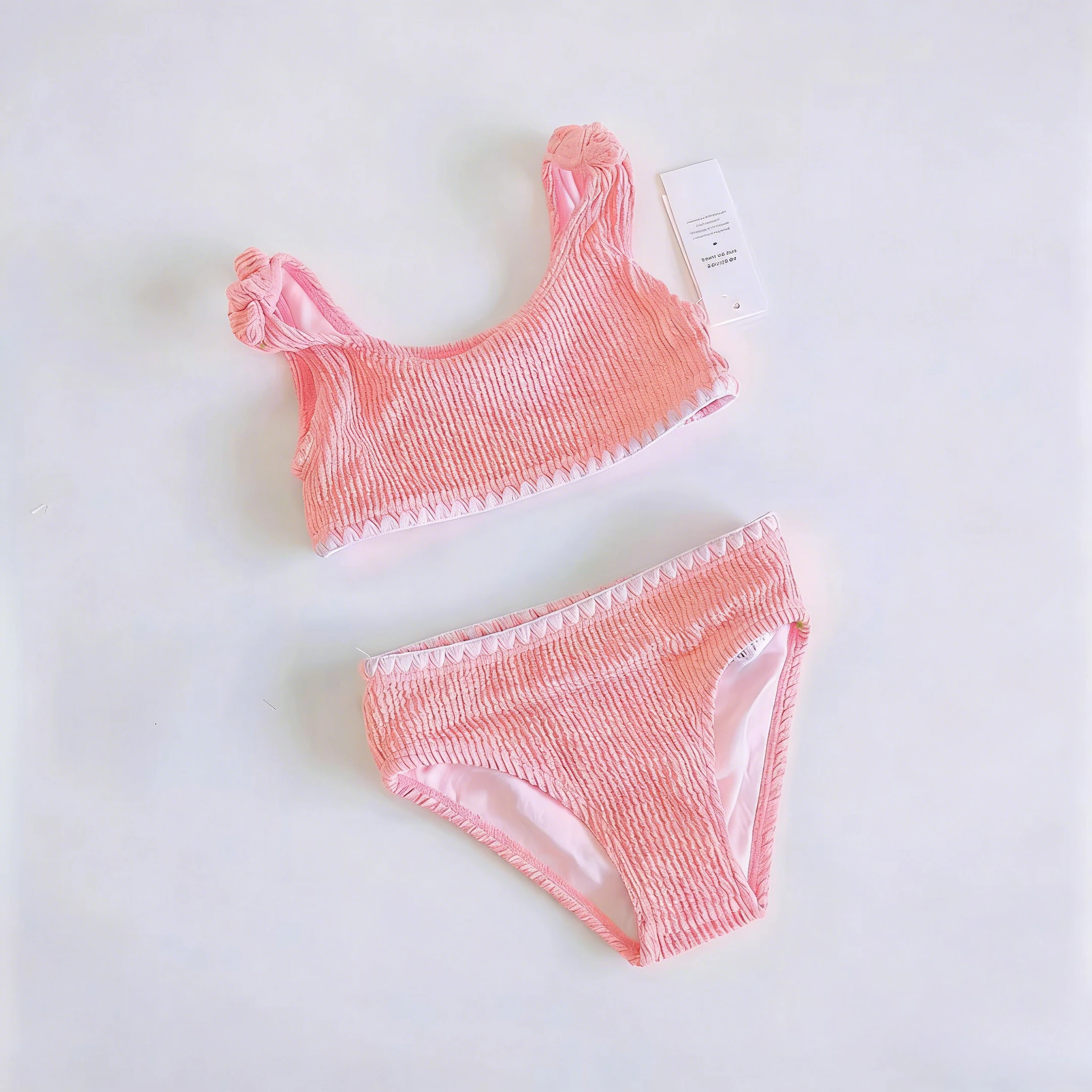 Traje de Baño de Dos Piezas para Niñas de 2 a 16 Años, Modelo Shell Crochet 2026