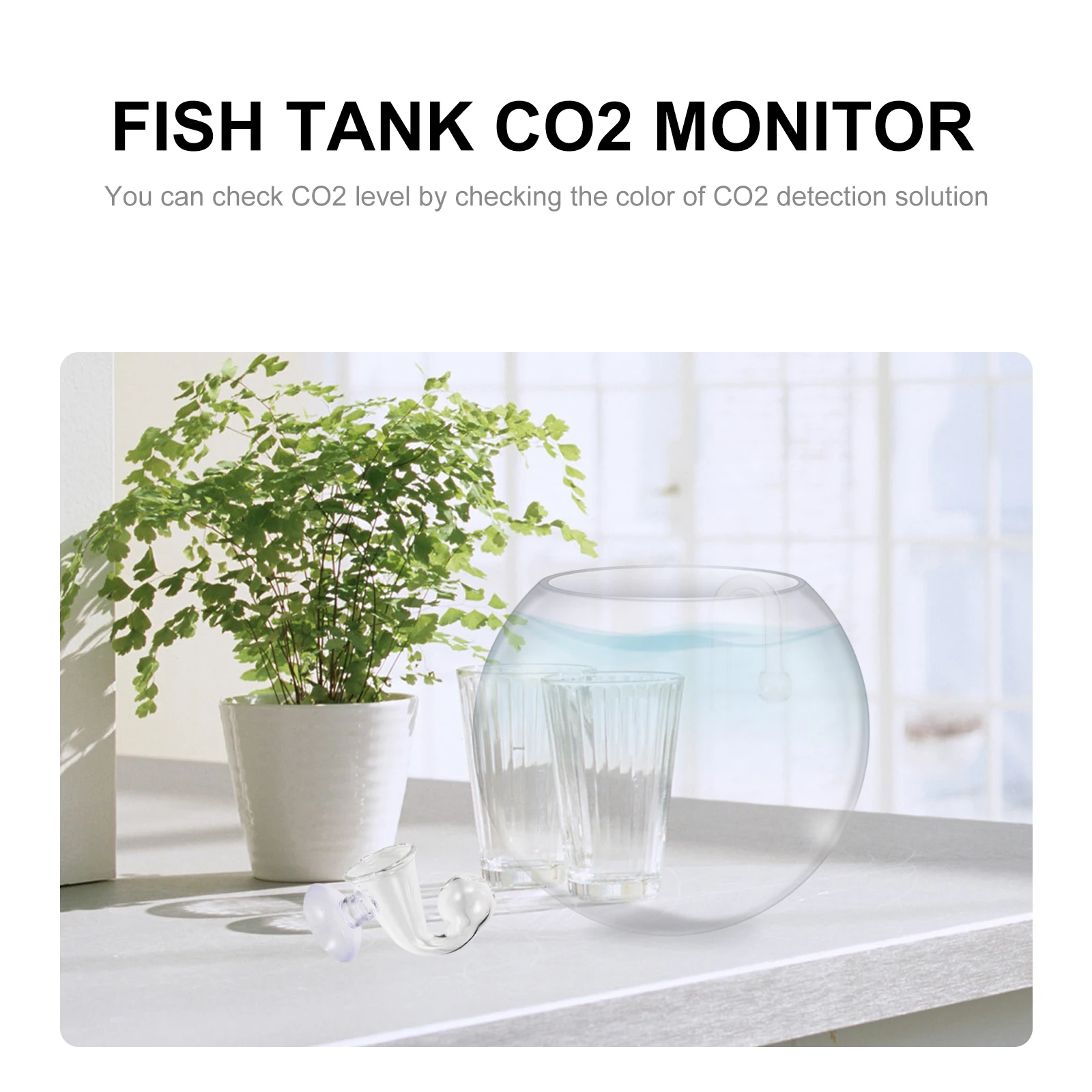 

2Pcs Co2 Monitor Fish Tank Glass Aquarium Tester Round Cup for Co2 Concentration Detection Fish Tank Monitor Aquarium Supplies
