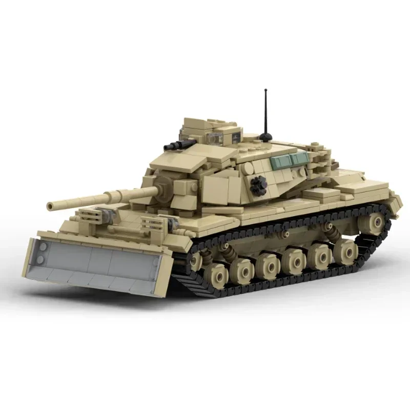 Model Militer Batu Bata Bangunan Moc Tank Tempur Utama AS Teknologi M60 Blok Modular Hadiah Mainan Natal DIY Set Perakitan