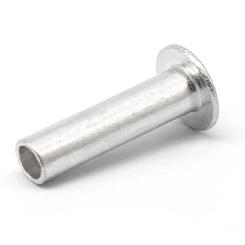 50PCS M4*4/5/6/8/9/10/12/1416/18/20/22/25  Aluminum Flat Round Head Half Hollow Shank Rivet Aluminum Rivet Nut