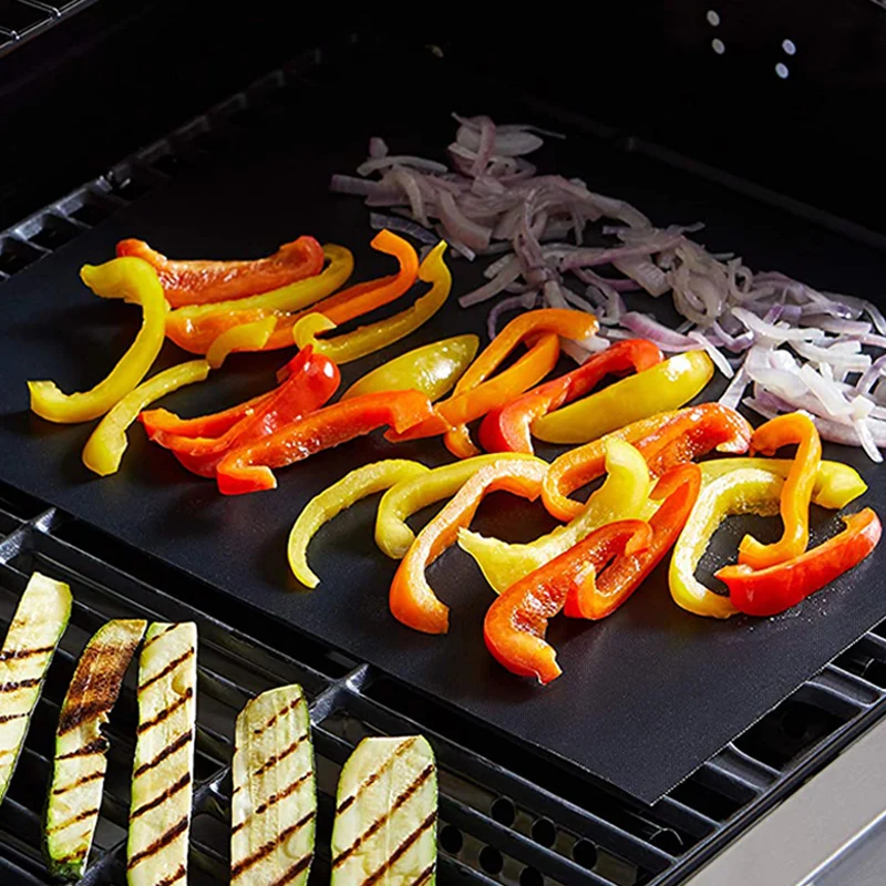 Non-stick Grill Mat Reusable BBQ Grill Mesh Mat Barbecue Cooking Mat Heat Resistant PTFE Grill Pad Camping BBQ Accessories Tools