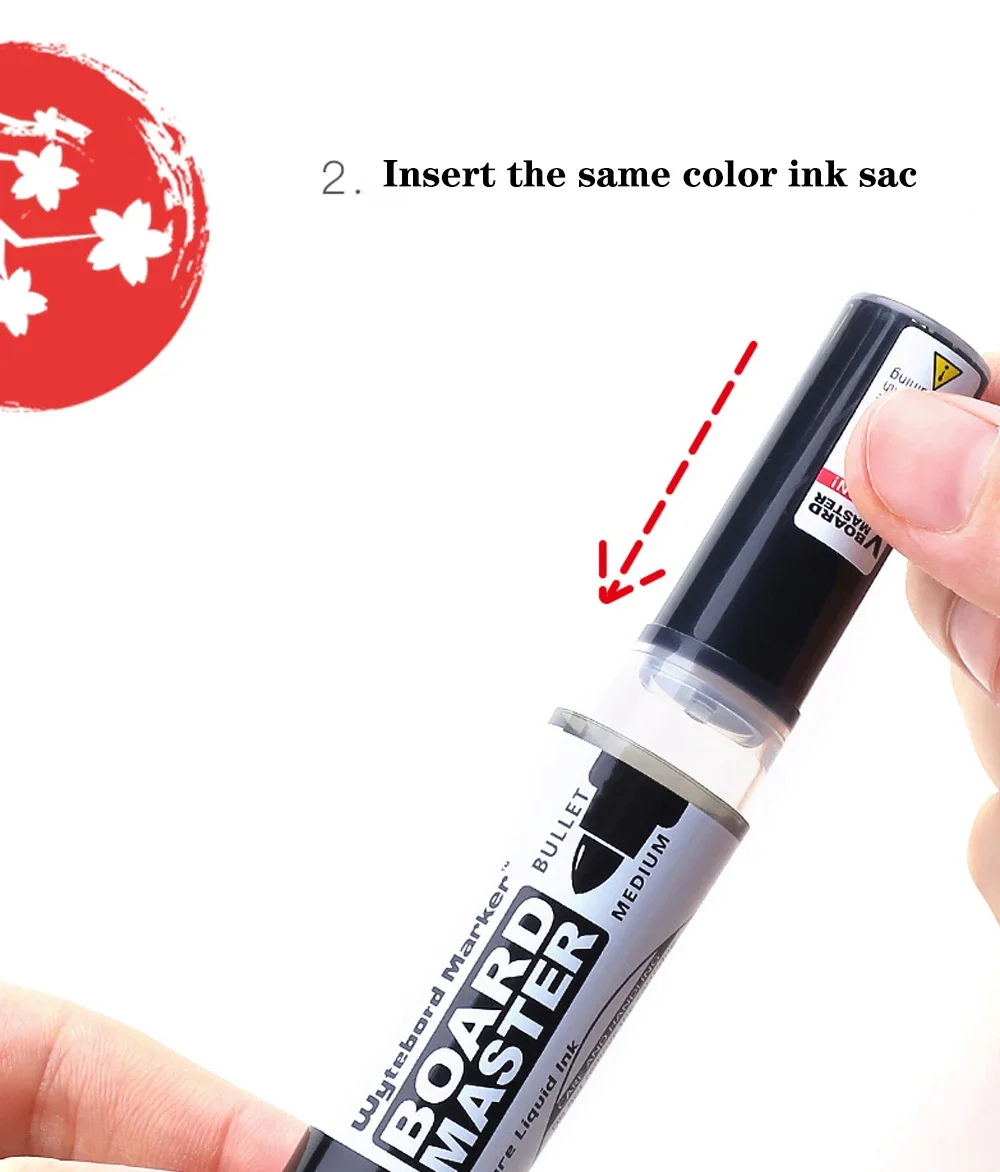 Japan PILOT Schwarzer Whiteboard-Marker, Büro, gerade Flüssigkeit, großes Fassungsvermögen, nachfüllbare Tinte, Bildung, Trainingskurs, löschbarer Stift – Detail 11