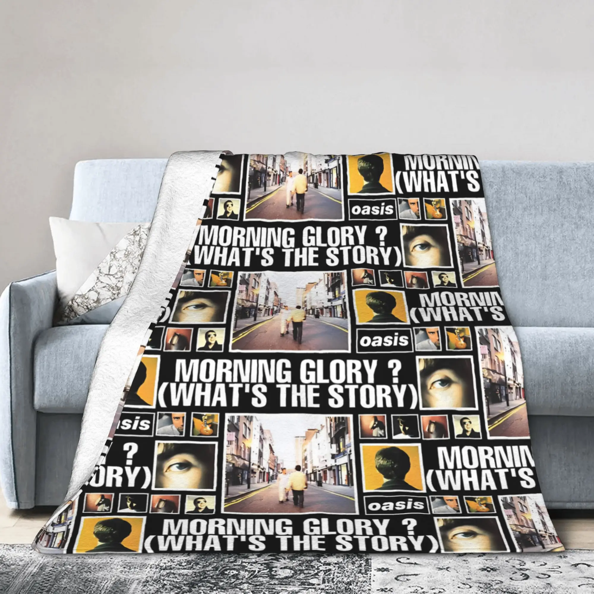 O-Oasis Whats the Story Morning Glory Kerjakan  Flannel Blanket  Awesome Throw Blanket for Home 150*125cm Bedspread