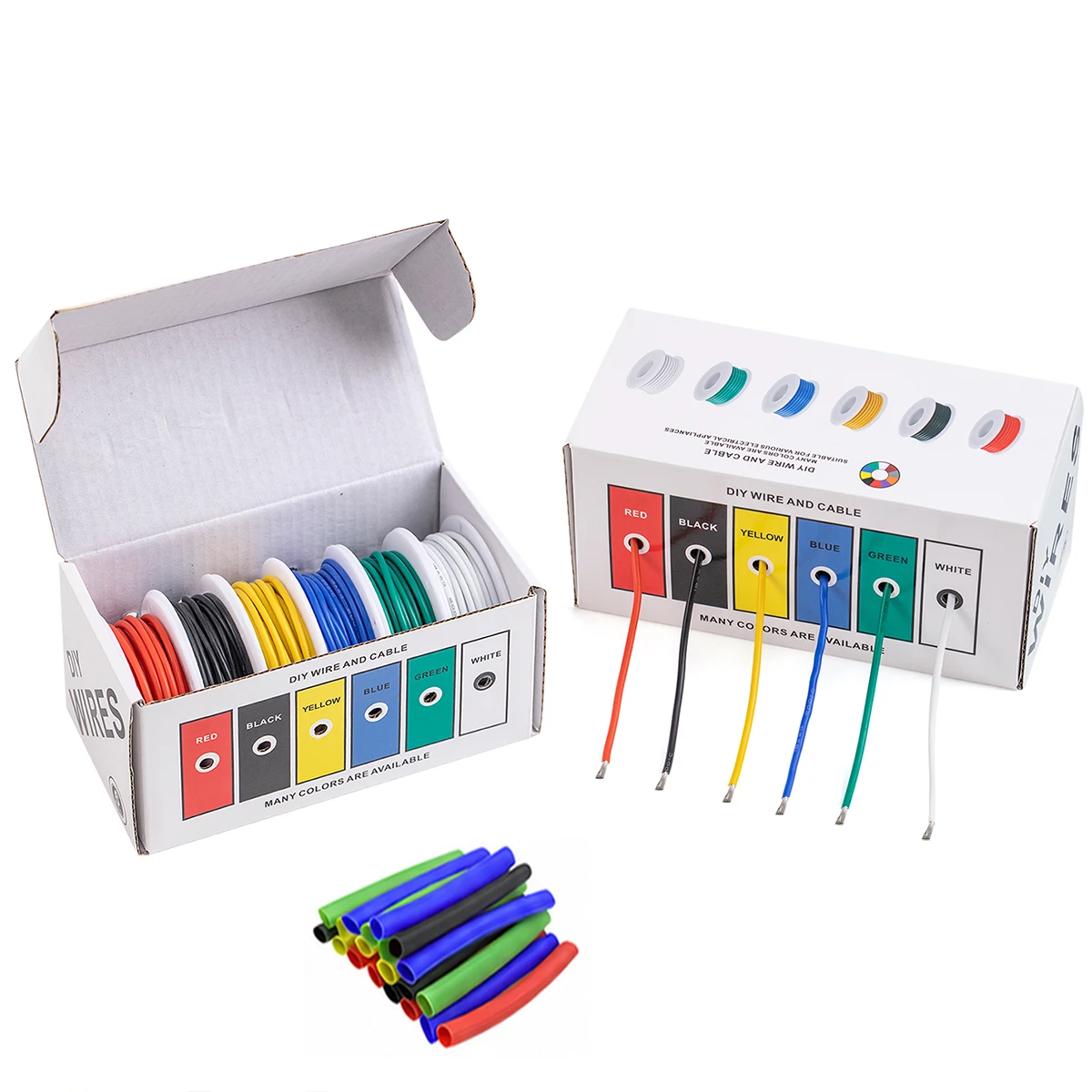 6 Colors 16/18/20/22/24/26/28/30 AWG Silicone Wire Kit with Heat Shrink Tubes, Stranded Tinned Copper Electrical Wire Flexible Hookup Cable, Multi Gauge Wiring for Arduino, RC Cars, Boats, Drones and DIY Projects