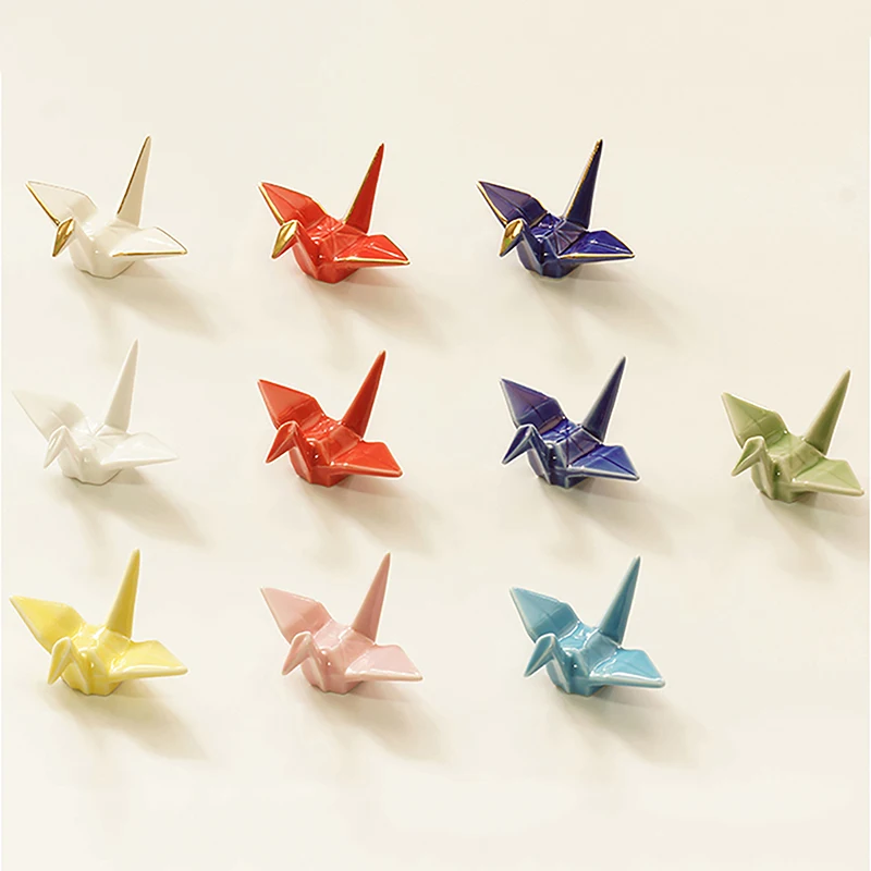 Ceramic Paper Crane Chopstick Rest Chopsticks Forks Spoon Holder Dinner Spoon Stand Home Decoration Ornament Housewarming Gift