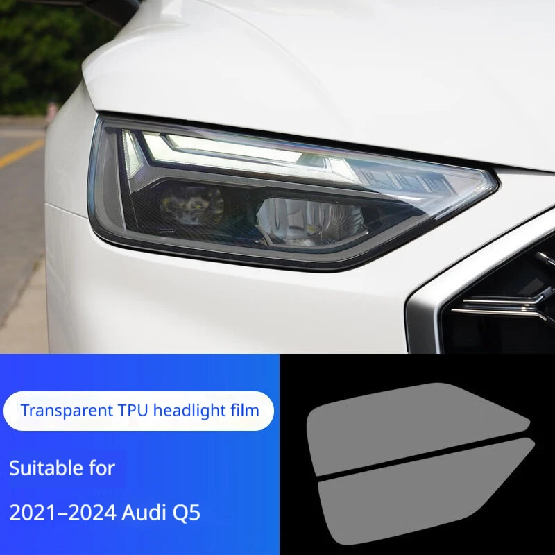 For AUDI Q5 SQ5 2021-2024 TPU Headlight Anti-Scratch Smoke Black Transparent Modification Color Changing Protective Film