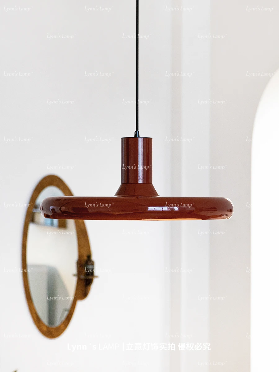 

Скандинавский красный подвесной светильник НЛО, ресторан НЛО, винтажная барная стойка, ретро фризби, учебный подвесной светильник