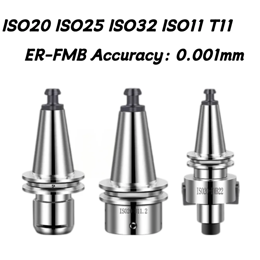 ISO Series Tool Holder, ISO20 ISO25 ER16 ER20 SK10 FMB22 Collet Chuck, High Precision Stainless Steel CNC Tool Holders for Engra