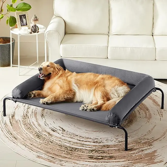 

Outdoor Elevated Cooling Pet Dog Beds Travel Elevated Dog Bed With Removable Bolsters