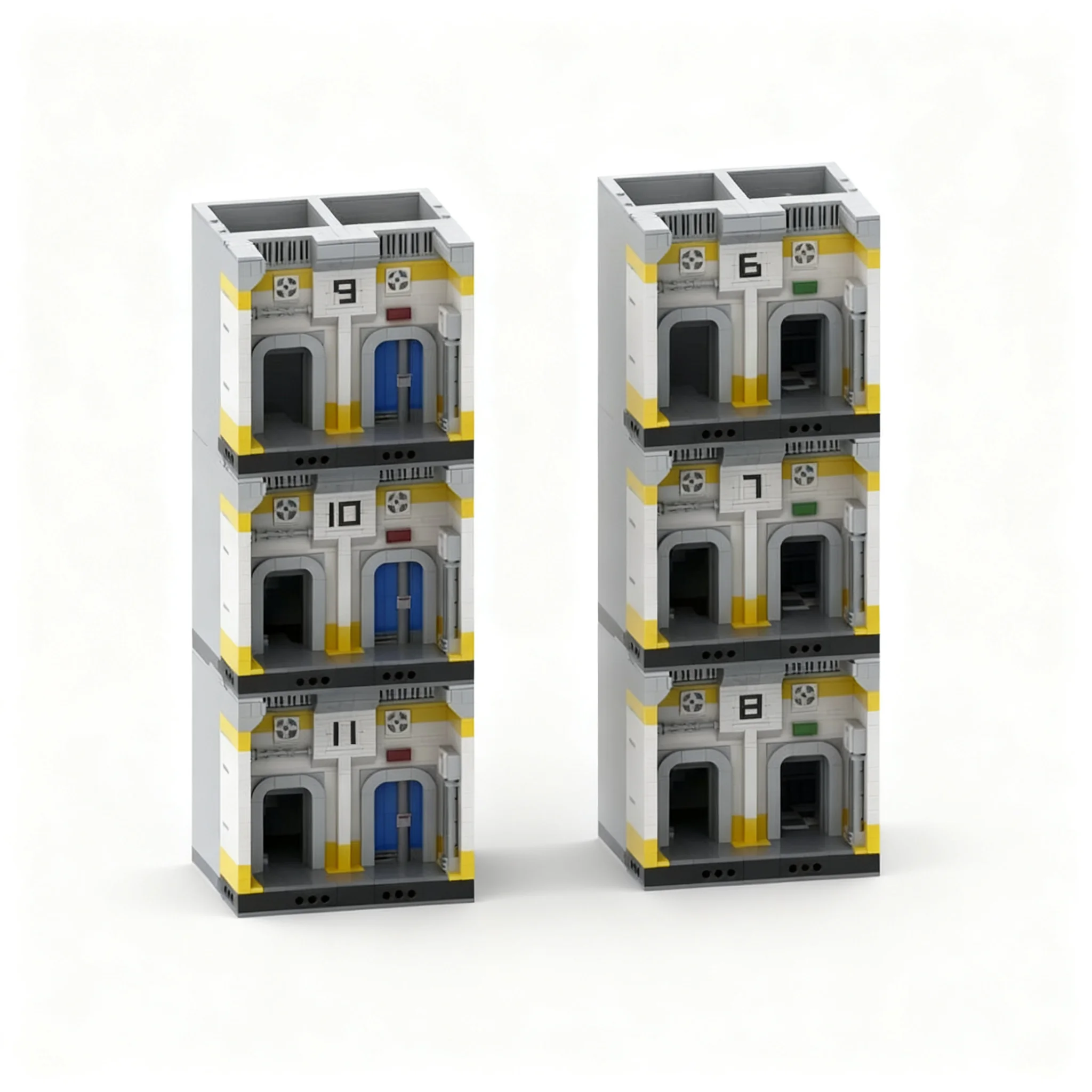 762pcs MOC Modular Buildings Fallout Vault 42 - Elevator - Bottom Floor - Door Closed Model Building Blocks Christmas Gifts 3D