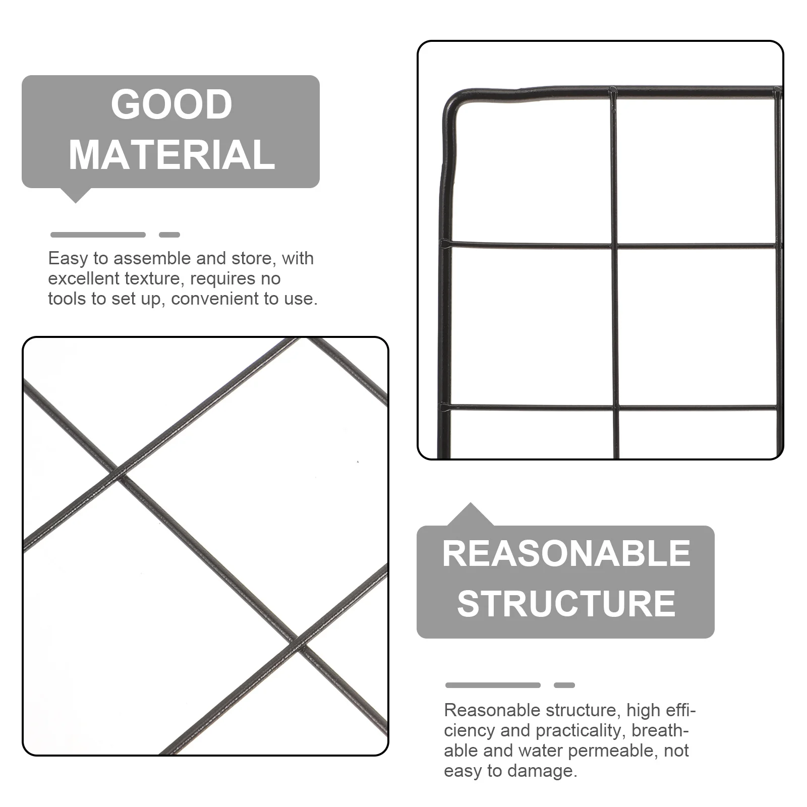 4 Paneles de Malla Metálica Transpirable para Jaula de Perros, Fáciles de Instalar, Divisores de Corral para Cachorros
