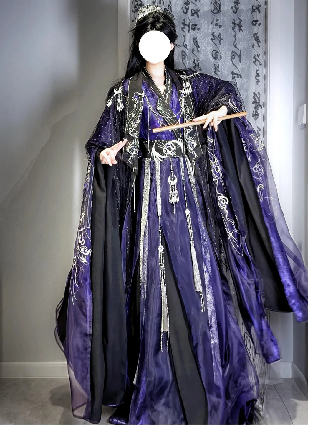 Purple Ancient Chinese Style Men's Hanfu Heavy Embroidery Large Sleeve Film And TV Style Fairy Tale Cosplay Super Fairy New 2026