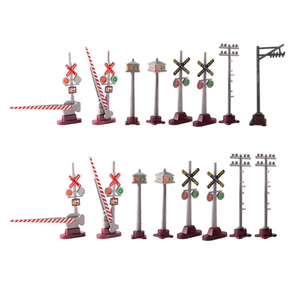 

16 piece set of train signal model miniature scene construction