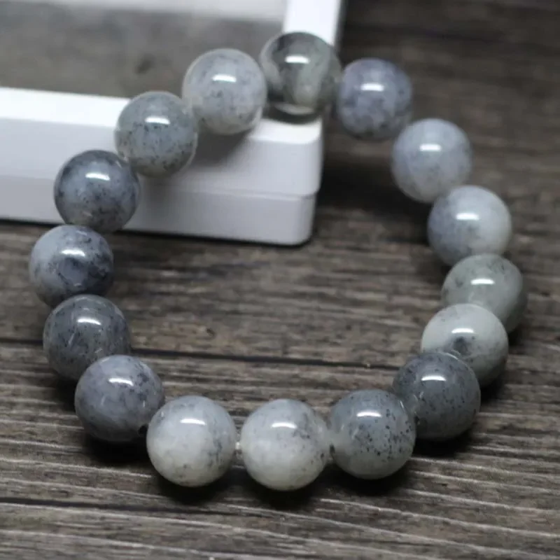 

Natural Hetian Blue White Seed Jade Bracelet Jewelry Lucky Exorcise evil spirits Auspicious Amulet Jade Bracelet Fine Jewelry