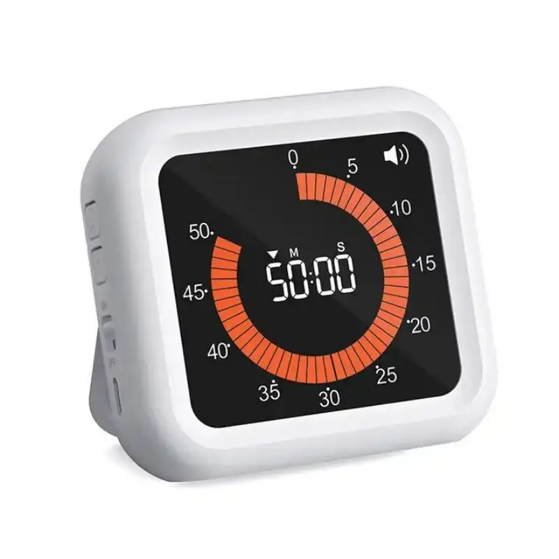 2024 Rotary Timer Smart Silent Visual Analog Timer For Kids and Adults Optional Alert Hour Meter For Kitchen Indoor Reading Room